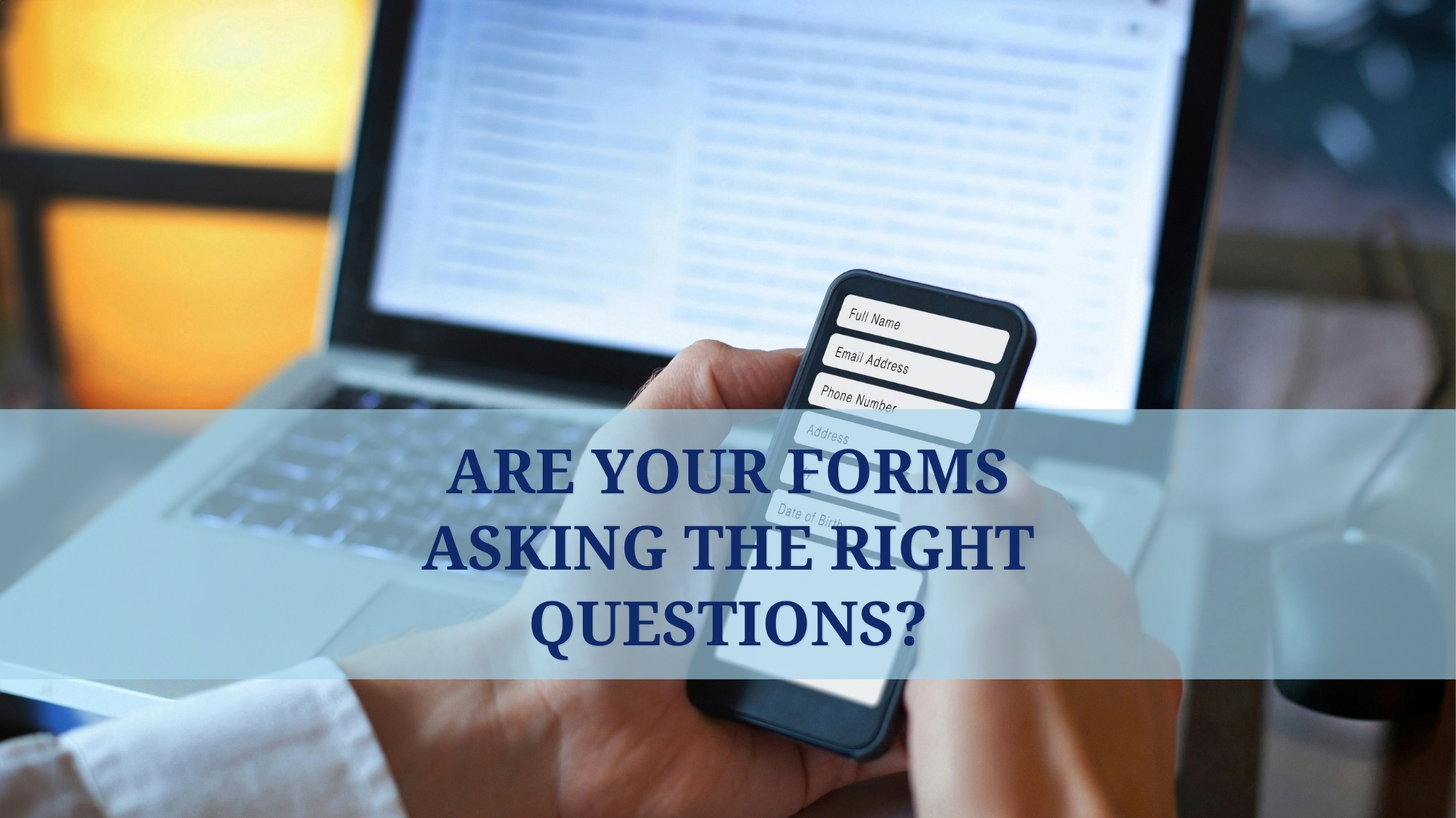legal professional review their law firm's intake form on their laptop and phone